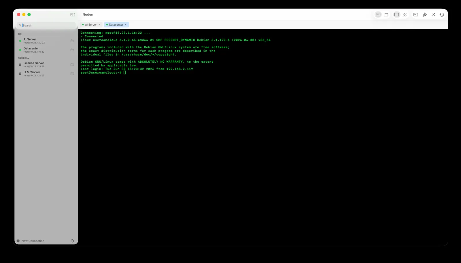 Noden macOS SSH & SFTP terminal